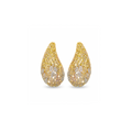Crystal Leaf Filigree Teardrop Statement Earrings