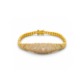 Pavé Crystal Leaf Filigree Statement Bracelet