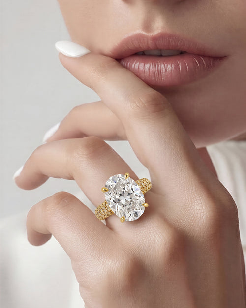 Golden Solitaire Ring