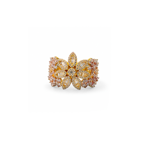 Crystal Floral Cluster Statement Ring